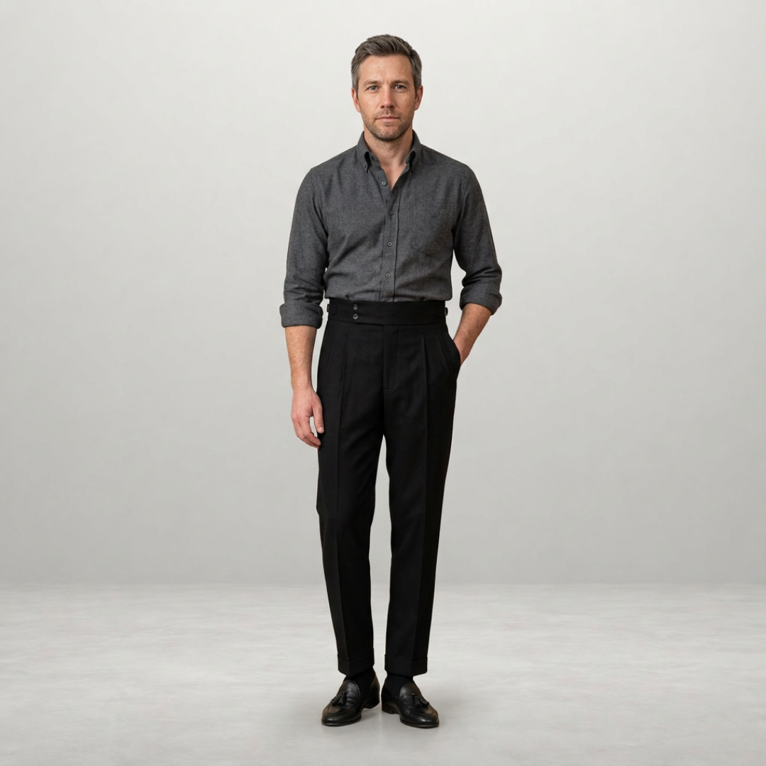 Hudson – High-waisted tailored trousers with timeless Italian elegance