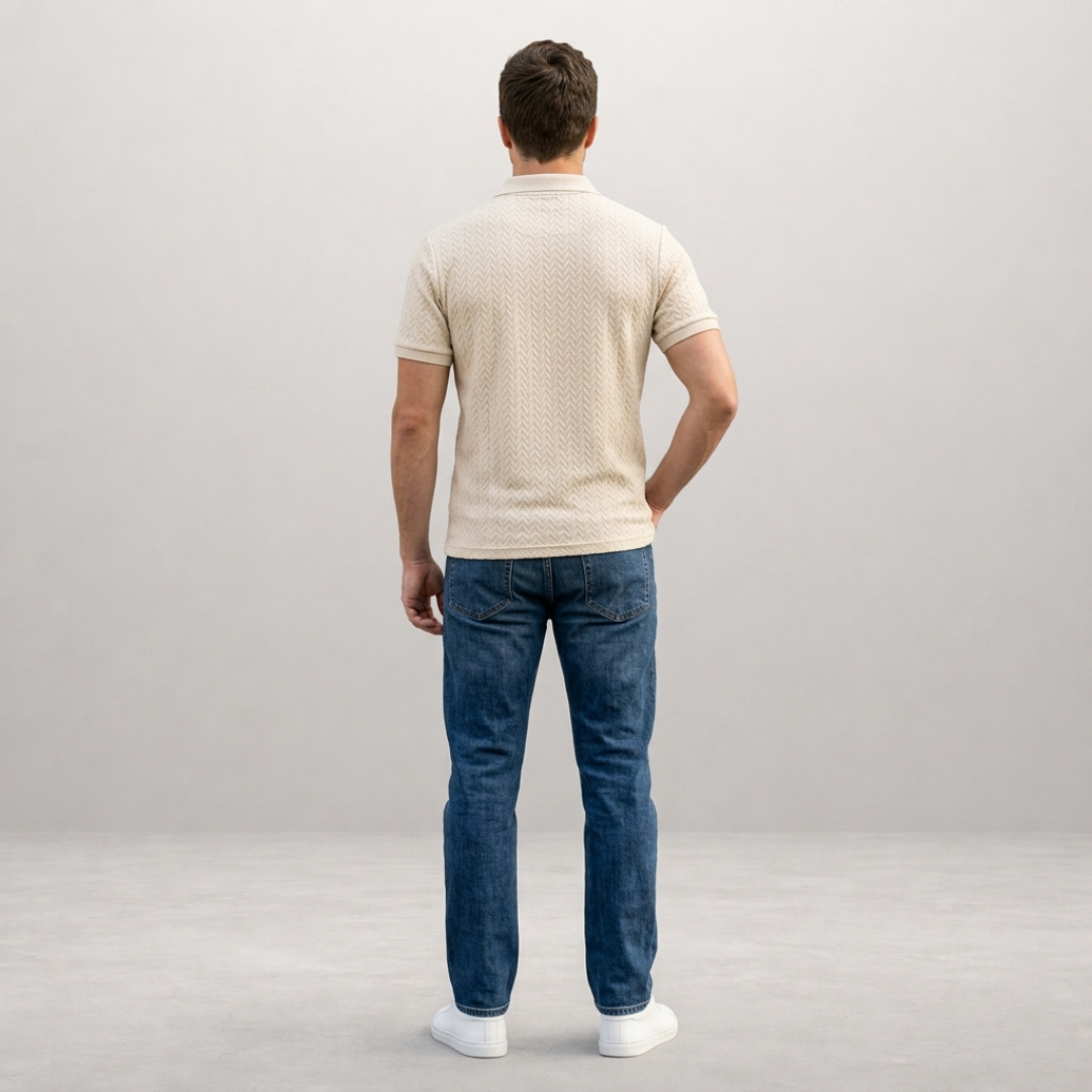 Lorenzo – Textured knit polo for refined everyday sophistication
