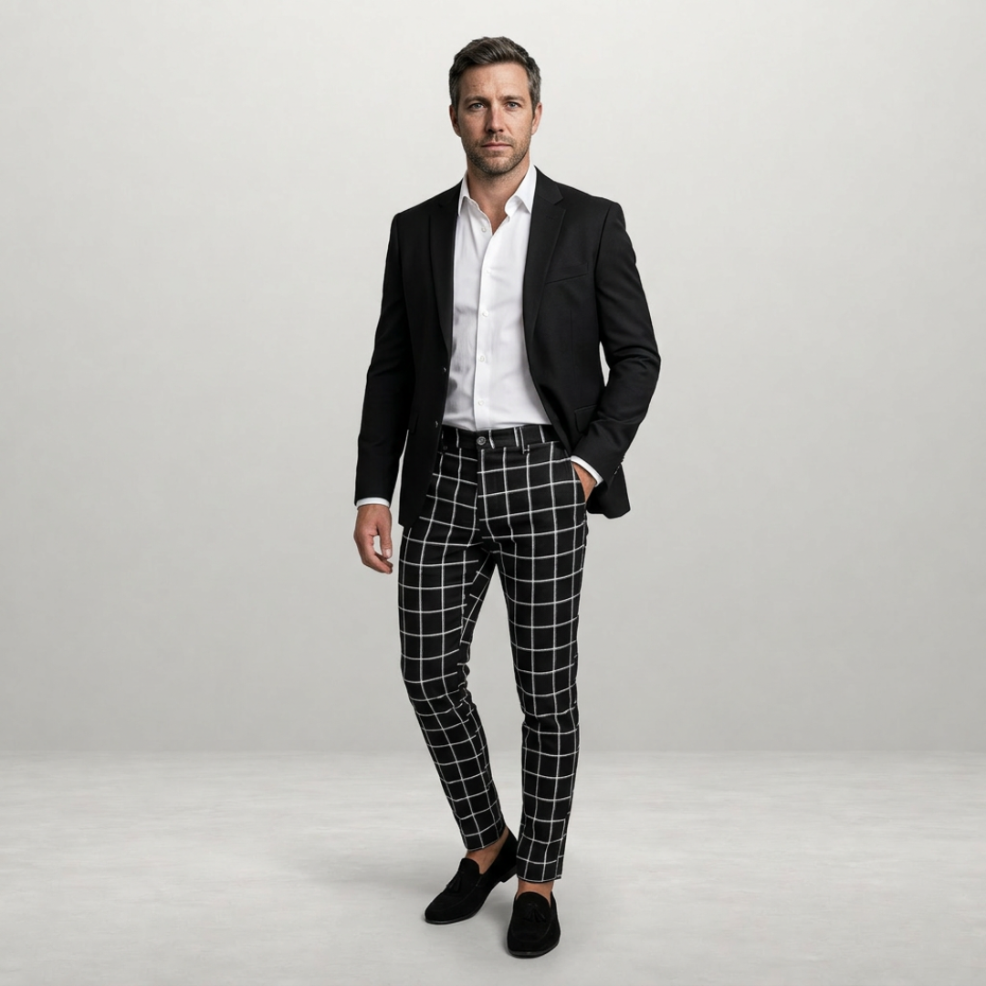 Carter – Tailored check trousers with modern smart-casual appeal