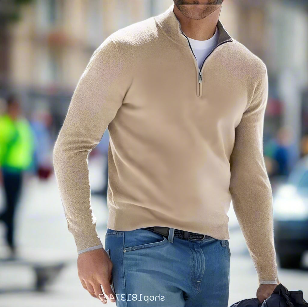 Zip Trui Heren | Verfijnd & Ademend Warm