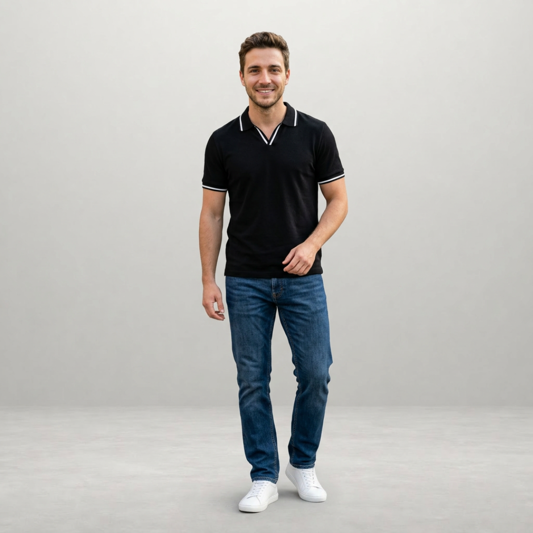 Marco – Refined contrast-trim polo for timeless smart-casual style