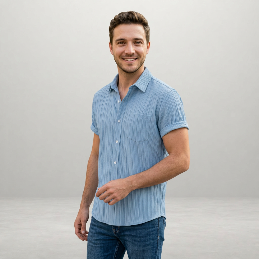 Cole – Textured short sleeve shirt with effortless summer style