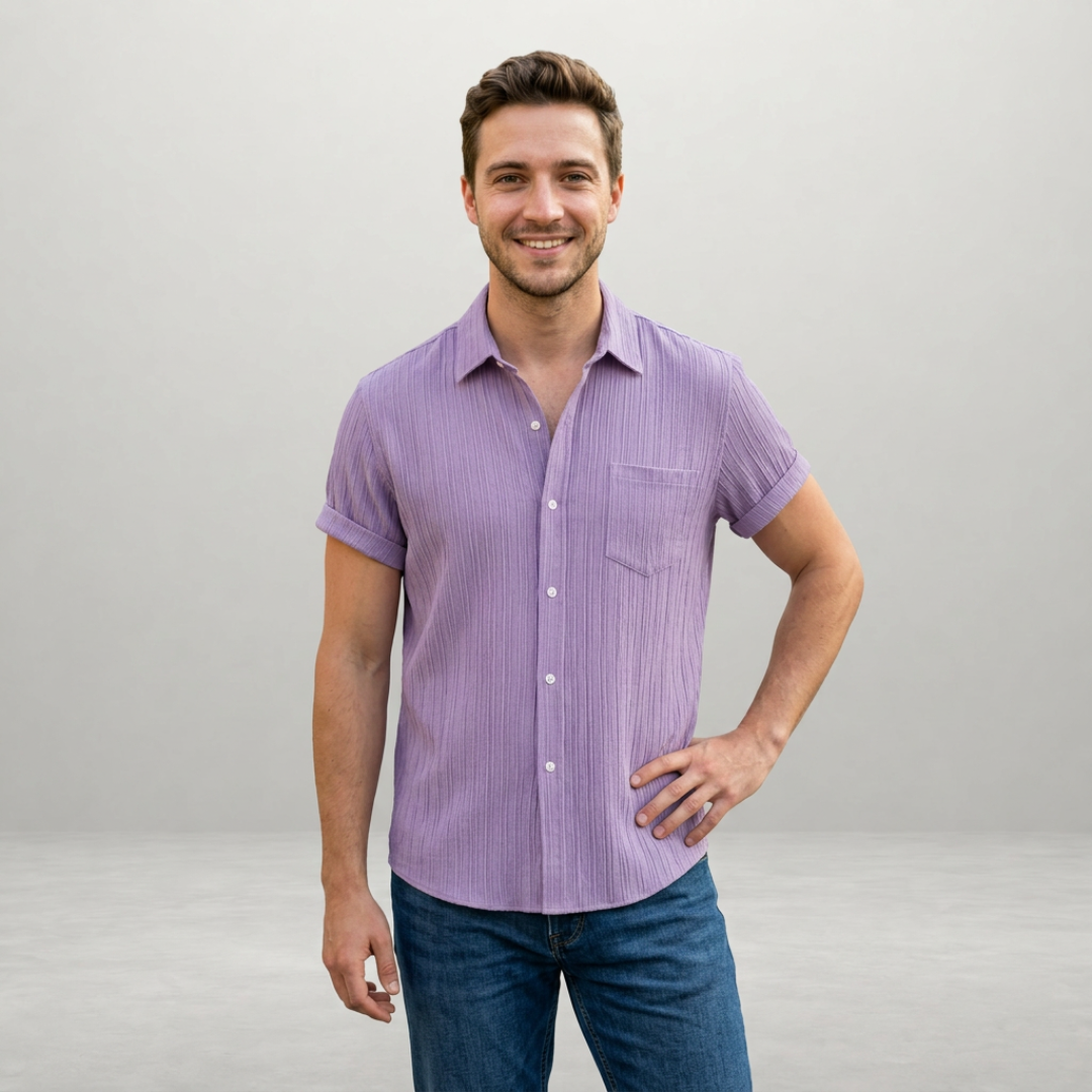 Cole – Textured short sleeve shirt with effortless summer style