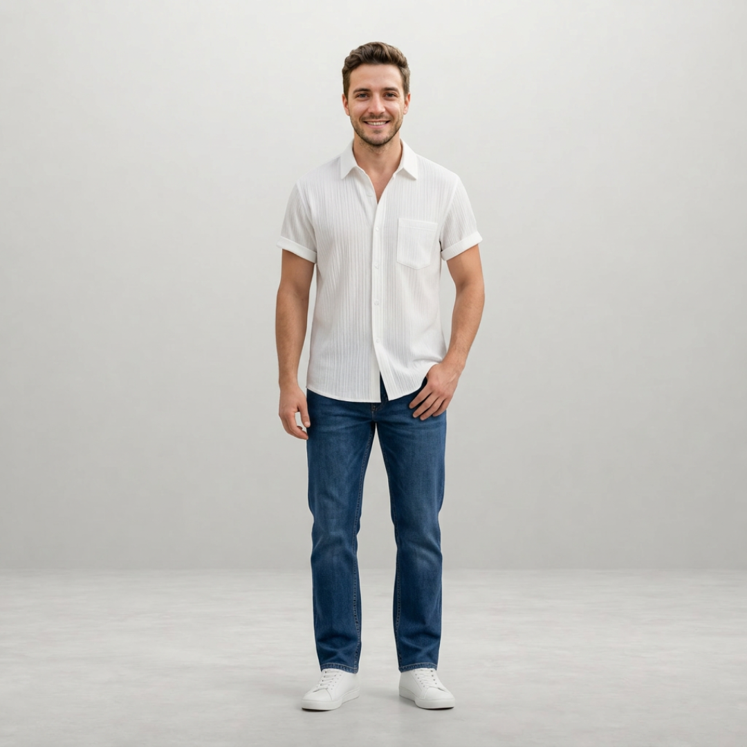 Cole – Textured short sleeve shirt with effortless summer style